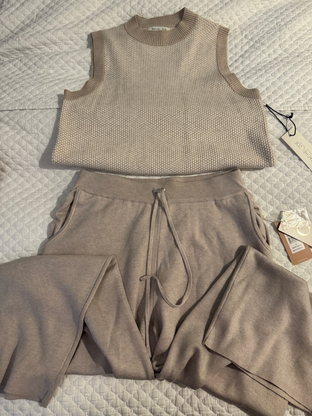 Rachel Zoe Knit Cyrus Drawstring Joggers in Taupe